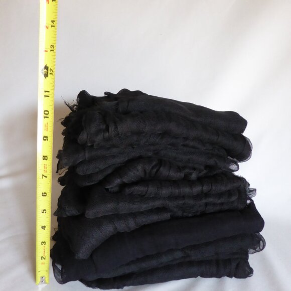 19 YARDS LOT OF 16 HALLOWEEN DECORATIVE BLACK CREEPY CLOTH SHEER FABRIC YARDAGE - Picture 5 of 5